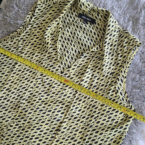 Nine West Sleeveless Top Black Yellow Sz Large - Picture 9 of 14